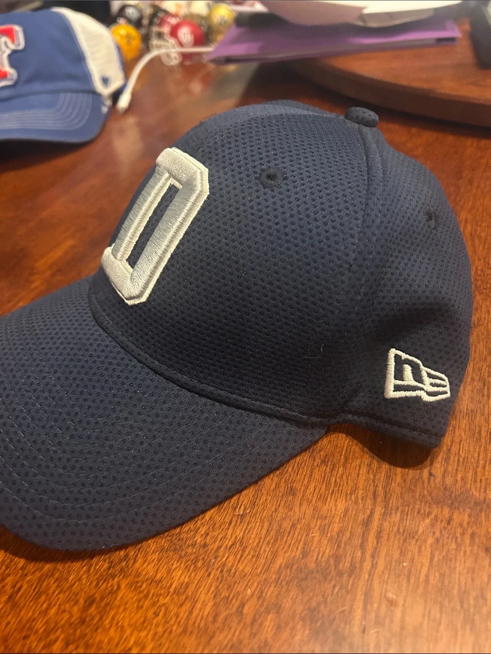 Dallas Cowboys New Era 39Thirty Navy Fitted Cap Silver 'D' Patch Small/Medium